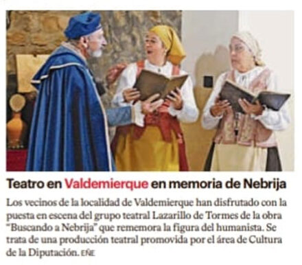 Teatro en Valdemierque en memoria de Nebrija