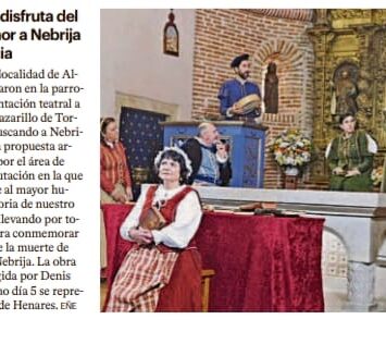 Aldealengua disfruta del teatro en honor a Nebrija en la parroquia