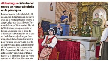 Aldealengua disfruta del teatro en honor a Nebrija en la parroquia
