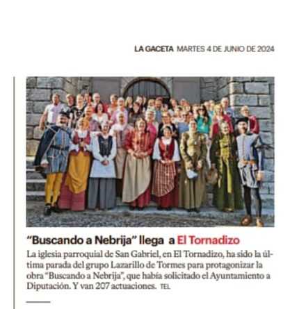 «Buscando a Nebrija» llega a El Tornadizo