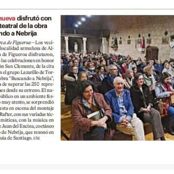 Aldeanueva disfrutó con la cita teatral de la obra Buscando a Nebrija