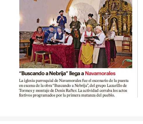 «Buscando a Nebrija» llega a Navamorales