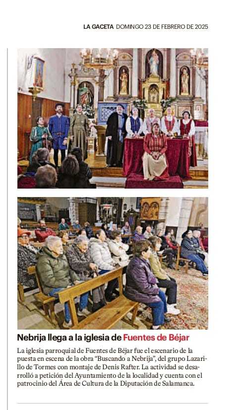 Nebrija llega a la iglesia de Fuentes de Béjar