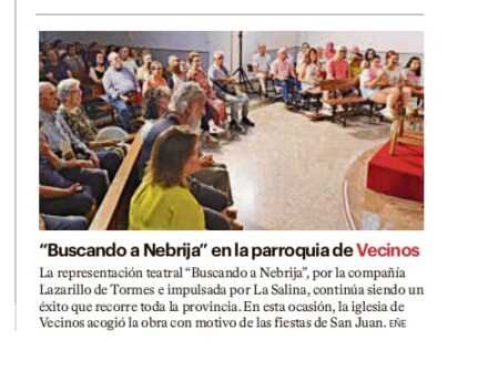 «Buscando a Nebrija» en la parroquia de Vecinos